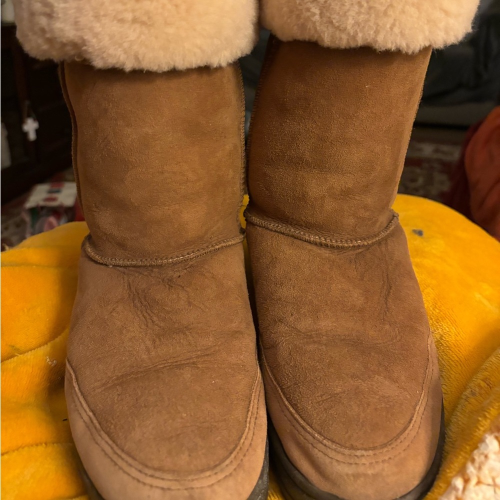 UGG: ULTRA TALL "REVIVAL" Chestnut Suede Boots